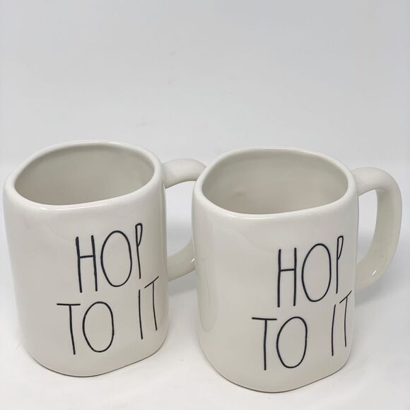 Rae Dunn Hop To It 2 Pack Mugs Easter NEW - Picture 1 of 5